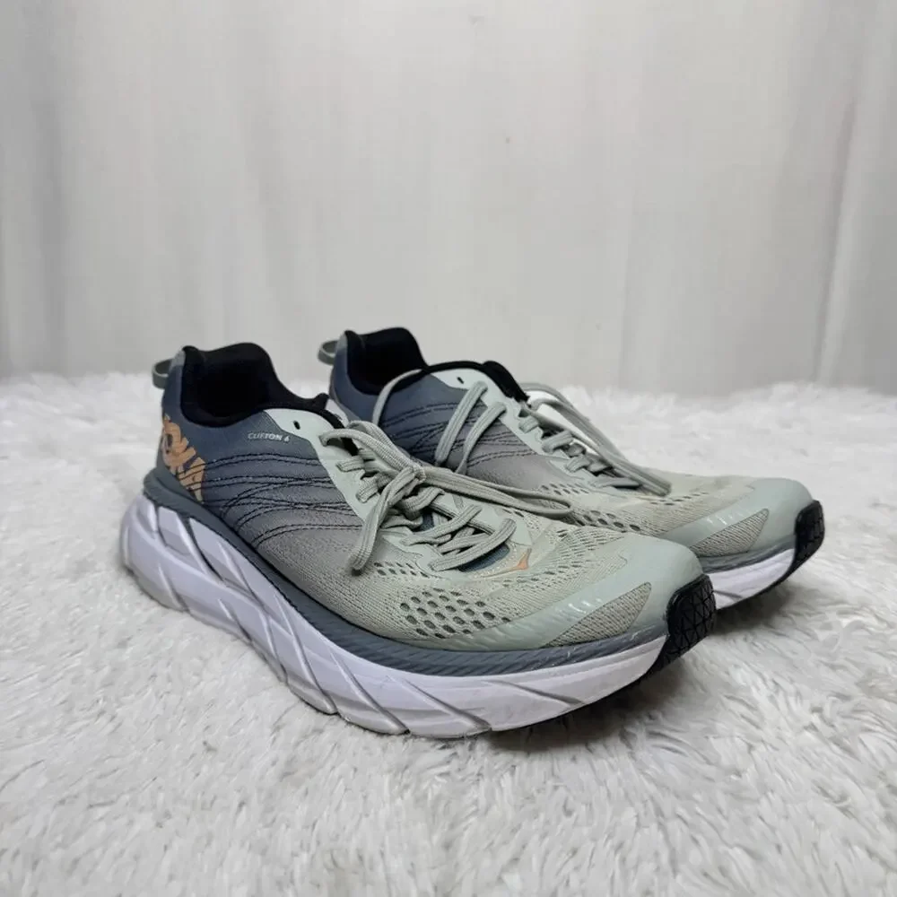HOKA / Clifton 6 green blue lace up running sneakers / 10.5M